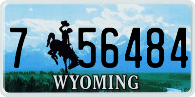 WY license plate 756484