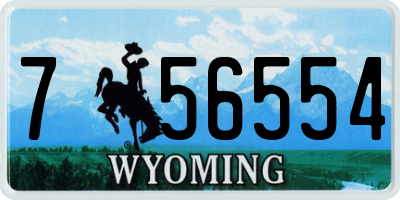 WY license plate 756554