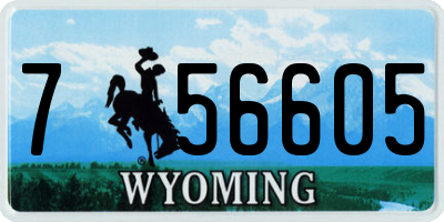 WY license plate 756605