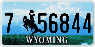 WY license plate 756844