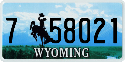 WY license plate 758021