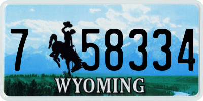 WY license plate 758334