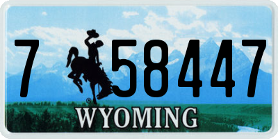 WY license plate 758447