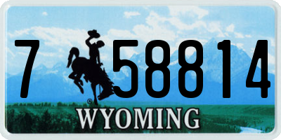 WY license plate 758814