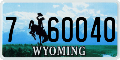 WY license plate 760040