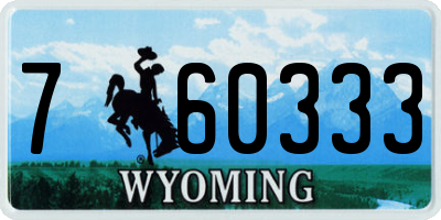 WY license plate 760333