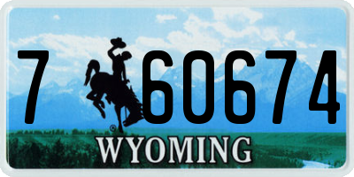 WY license plate 760674