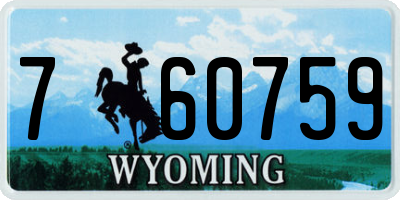 WY license plate 760759