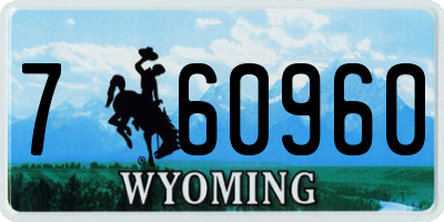 WY license plate 760960