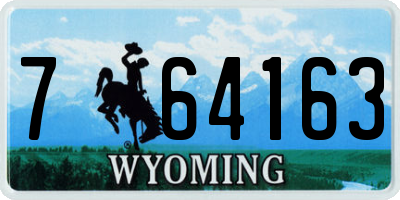 WY license plate 764163