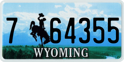 WY license plate 764355