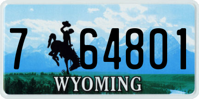 WY license plate 764801