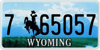WY license plate 765057