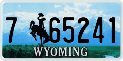 WY license plate 765241