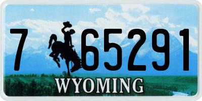 WY license plate 765291