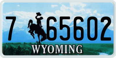 WY license plate 765602