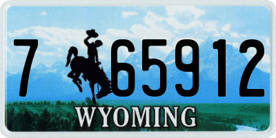 WY license plate 765912