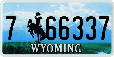 WY license plate 766337