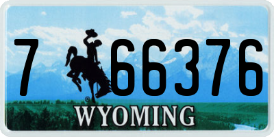 WY license plate 766376