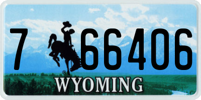 WY license plate 766406