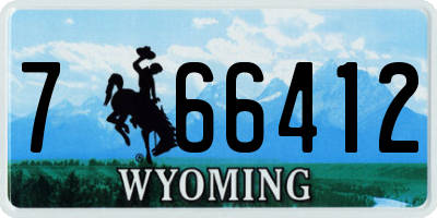 WY license plate 766412