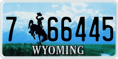 WY license plate 766445