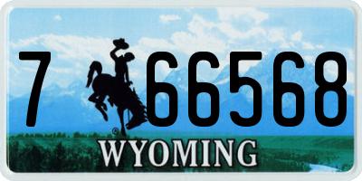 WY license plate 766568