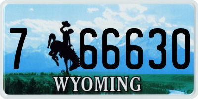 WY license plate 766630