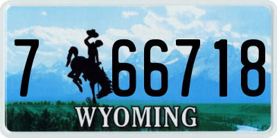 WY license plate 766718