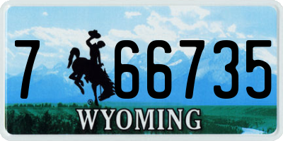 WY license plate 766735