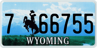 WY license plate 766755