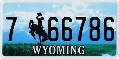 WY license plate 766786