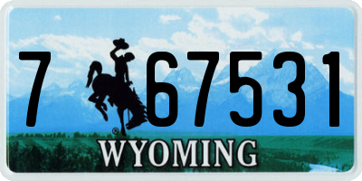 WY license plate 767531