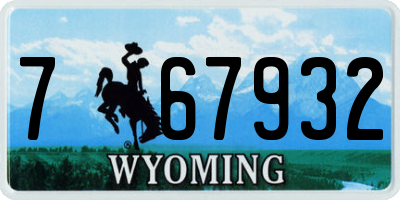 WY license plate 767932