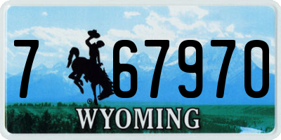 WY license plate 767970