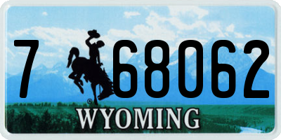 WY license plate 768062