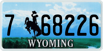 WY license plate 768226