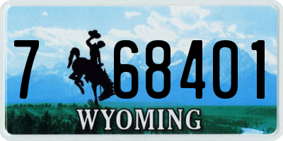 WY license plate 768401