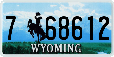 WY license plate 768612