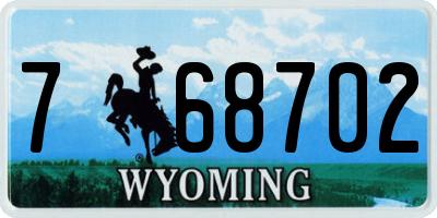 WY license plate 768702
