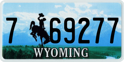 WY license plate 769277