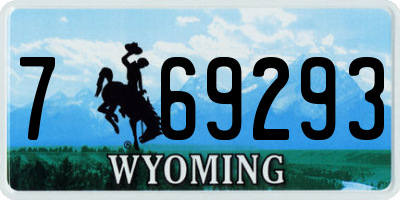 WY license plate 769293