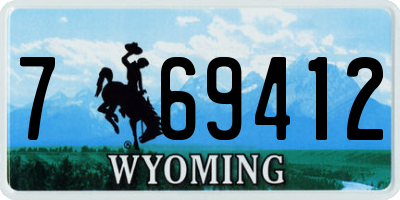 WY license plate 769412