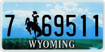 WY license plate 769511