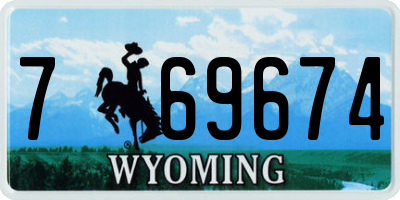WY license plate 769674