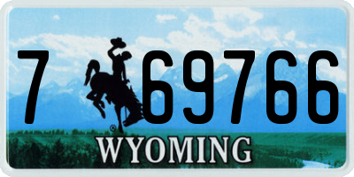 WY license plate 769766