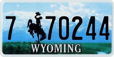 WY license plate 770244