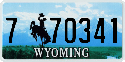 WY license plate 770341