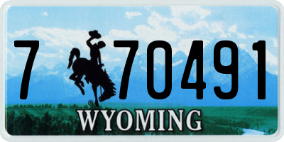 WY license plate 770491