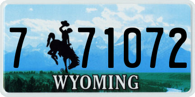 WY license plate 771072